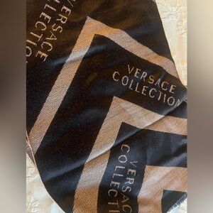 Versace Collection Black and Tan Scarf